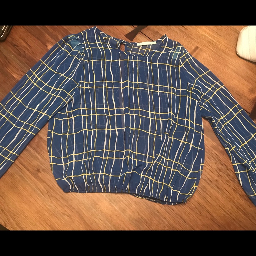 Long sleeve, open back, translucent top